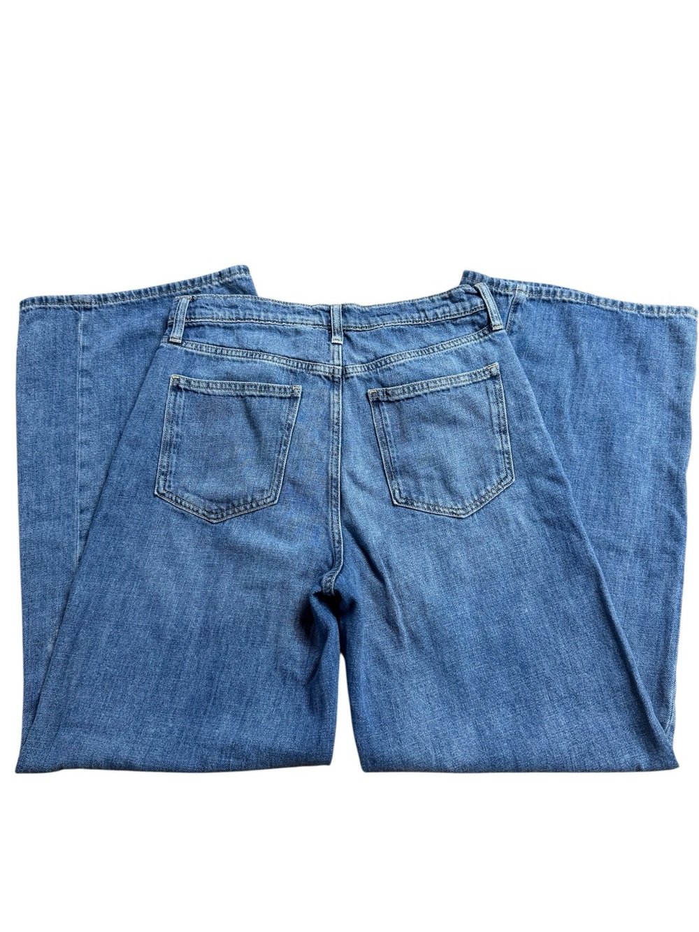 GAP high-rise Wide Leg Flare Jeans Med Blue denim wash womens 6/28R 100% cotton